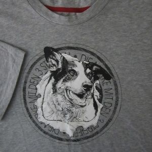 Adidias Mens M Gray Silas Kip Dog Skateboard Tee